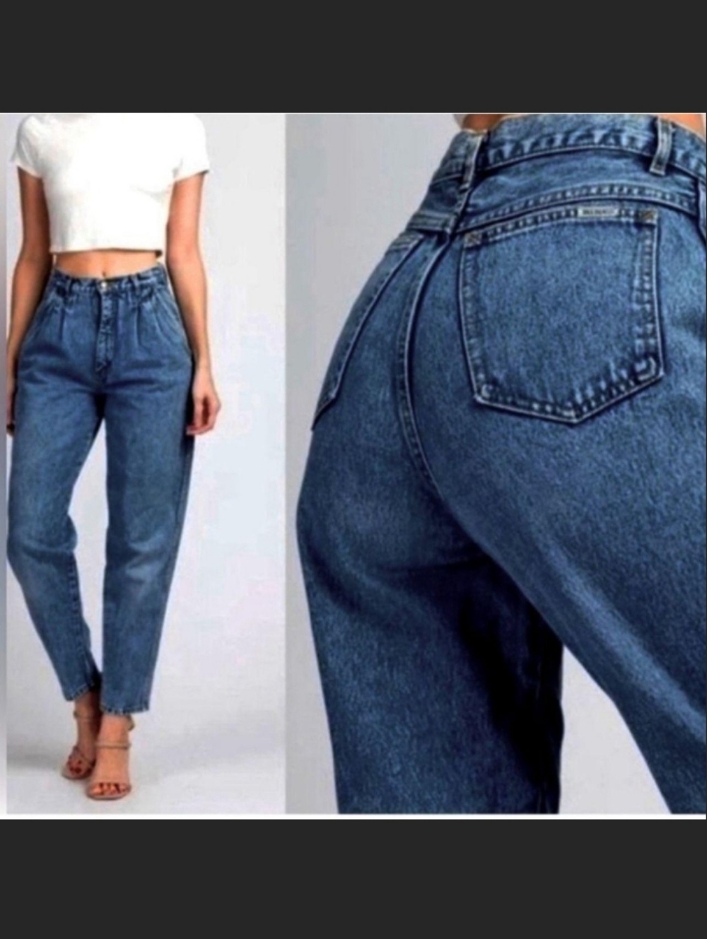 Bill Blass Vintage Mom Jeans High-waisted Pleated Denim 100% Cotton 12